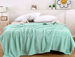 Плед фланелевый CRISTELLE STRIPE PREMIUM мятный 150х200