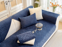 Набор накидок на диван из велюра TANGO SOFA синий 90х160 (2шт)