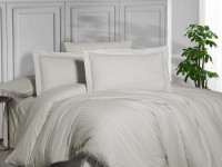 Постельное белье из страйп сатина KARVEN N164-SS-005 tas песочное 50х70 (2шт), 70х70 (2шт) семейное