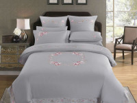 Постельное белье из египетского хлопка Premium с вышивкой ASABELLA Пионы 50х70 (2шт) евро