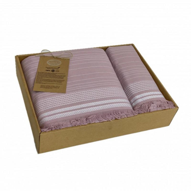 Набор полотенец махровых хлопковых KARVEN HS1722 LIDYA лиловый 50х90 (1шт), 70х140 (1шт)