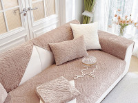 Набор накидок на диван из велюра TANGO SOFA светло-коричневый 90х160 (2шт)