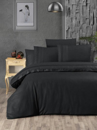 Постельное белье из DELUXE ранфорса KARVEN N030 ELEGANT BLACK 50х70 (2шт), 70х70 (2шт) семейное