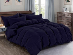 Постельное белье из жатого микросатина АЛЬВИТЕК FLUPPY SLEEP-047 темно-синее 50х70 (2шт), 70х70 (2шт) евро