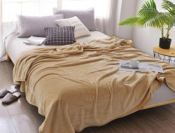 Плед однотонный из микрофибры TANGO ALLEGRIA AL-17 бежевый 200х220