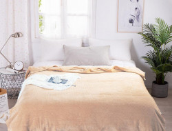 Плед однотонный из микрофибры TANGO SPIGA SP-01 бежевый 150х200