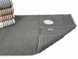 Коврик для ног махровый хлопковый KARVEN KV434 LINE gri 50х80