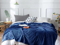 Плед однотонный фланелевый TANGO STRIPE ST-20 синий 200х220