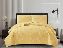 Покрывало тонкое велюровое TANGO CASABLANCA светло-желтое 220х240