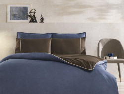 Постельное белье из ранфорса TAC RANFORCE RIVEN темно-синее евро