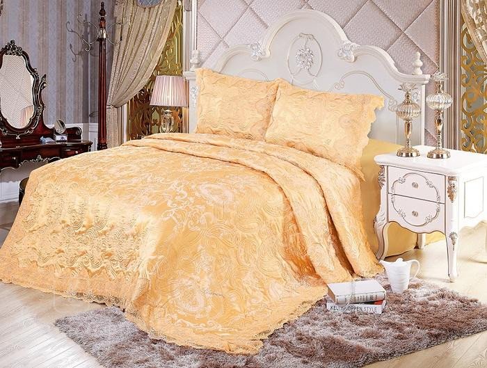 Покрывало с наволочками тонкое жаккардовое с гипюром TANGO БЛЮМАРИН BL-36 230х250