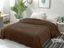 Плед однотонный фланелевый TANGO STRIPE ST-7 коричневый 200х220