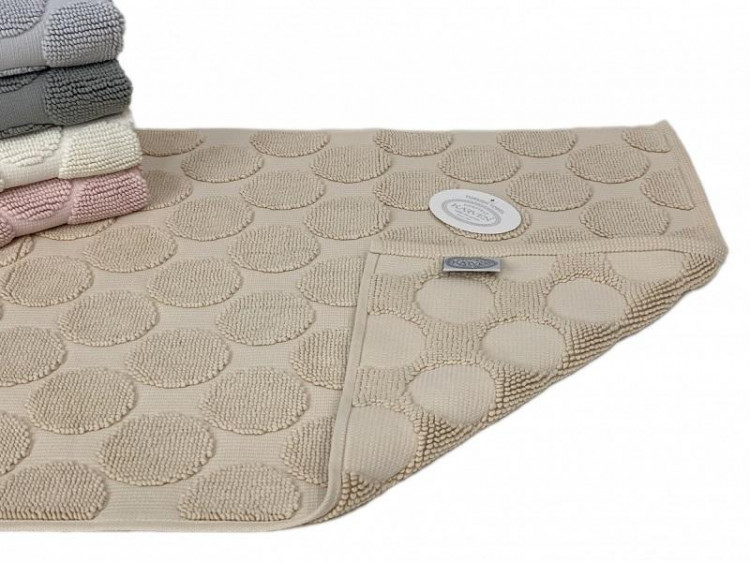 Коврик для ног махровый хлопковый KARVEN KV434 RING bej 50х80