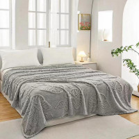 Плед из микрофибры TANGO БАБОЧКИ светло-серый 150х200