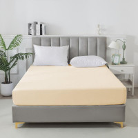 Простыня на резинке сатиновая TANGO Soho светло-бежевая 160х200х30