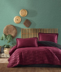 Покрывало из ранфорса KARVEN Y920 LORNA V5 BORDO 240х260 с наволочками 50х70 (2шт)