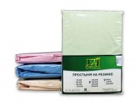 Простыня из поплина на резинке АЛЬВИТЕК салатовая 180х200х25