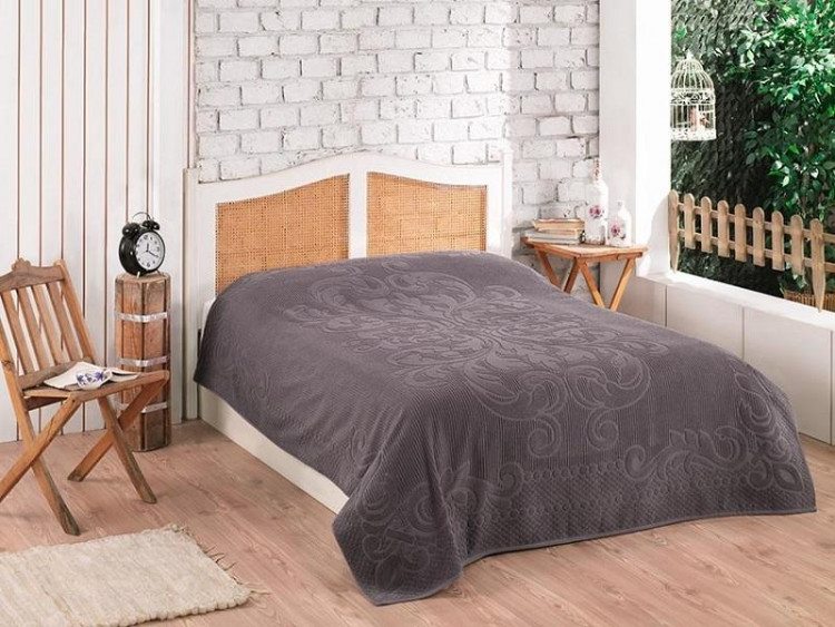 Плед из хлопка махровый KARVEN P960 ESTER V11 темно-лиловый 160х220