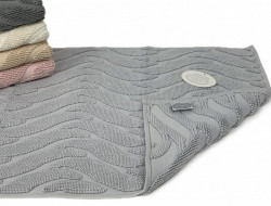 Коврик для ног махровый хлопковый KARVEN KV434 WAWE acik gri 50х80