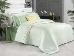 Постельное белье из сатина де люкс SAREV SPORT CHIC 500TC N309 MINSK V6-YESIL-SARI 50х70 (4шт), 40х40 (1шт) евро