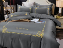 Постельное белье из сатина с вышивкой KARVEN N005-659 50х70 (2шт), 70х70 (2шт) семейное