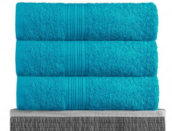 Простыня махровая BAYRAMALY морская волна 180х210