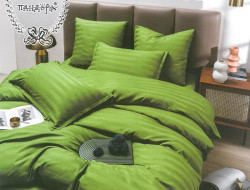 Постельное белье из страйп-сатина ПАНДОРА зеленая трава 2-спальное