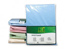Простыня из сатина АЛЬВИТЕК голубая 220х240