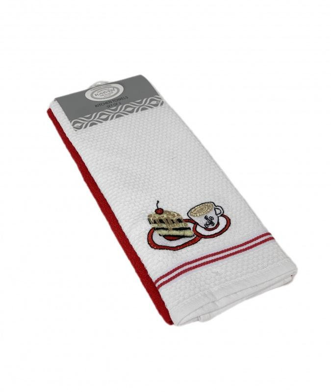 Набор кухонных полотенец хлопковых KARVEN HM770 ASKILI MUTFAK kirmizi-beyaz V1 40х60 (2шт)