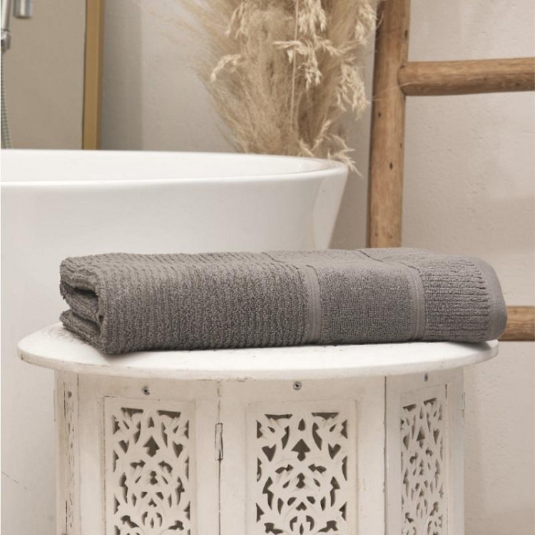 Полотенце махровое TAC DORA GRAY серое 70х140