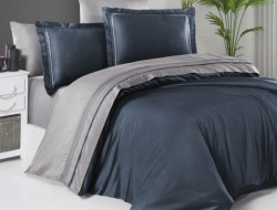 Постельное белье из сатина де люкс KARVEN N044 SERENITY DENIM-GREY 50х70 (2шт), 70х70 (2шт) евро