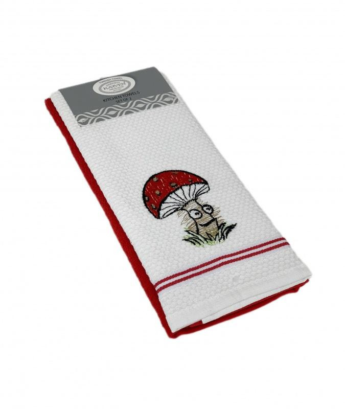 Набор кухонных полотенец хлопковых KARVEN HM770 ASKILI MUTFAK kirmizi-beyaz V2 40х60 (2шт)