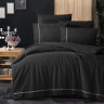 Постельное белье из DELUXE ранфорса KARVEN N030 ALISA BLACK 50х70 (2шт), 70х70 (2шт) семейное