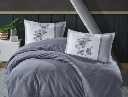 Постельное белье из DELUXE DARK ранфорса KARVEN N028 SUAVE BLUE V-1 50х70 (2шт) 1,5-спальное