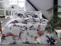 Постельное белье из сатина TAC DIGITAL GAROA бордовое евро