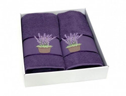 Набор полотенец махровых хлопковых KARVEN HS1602 LAVANTA-1 V6 темно-лиловый 50х90 (1шт), 70х140 (1шт)
