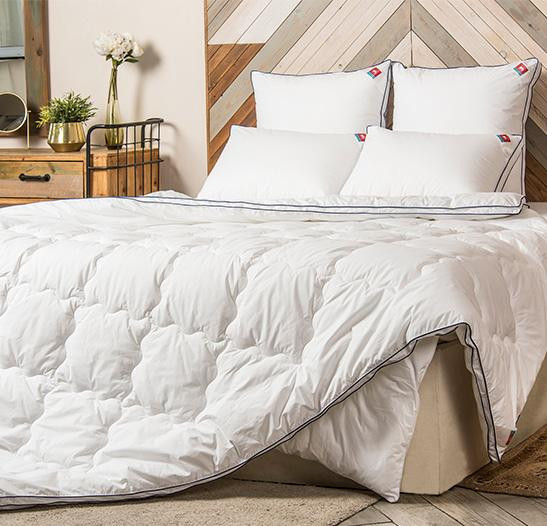 Одеяло из искусственного лебяжьего пуха в тике Легкие Сны АДЭЛЬ 140х205 теплое