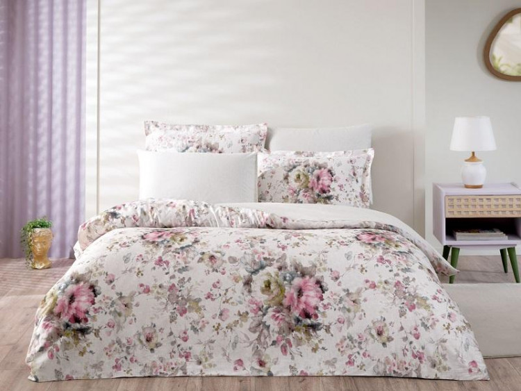 Постельное белье из сатина TAC DIGITAL CLARETTE пудра евро