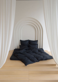 Постельное белье с простыней на резинке 160х200 GERMAN GRASS BLACK BRILLIANT GRASS 70х70 (2шт) евро