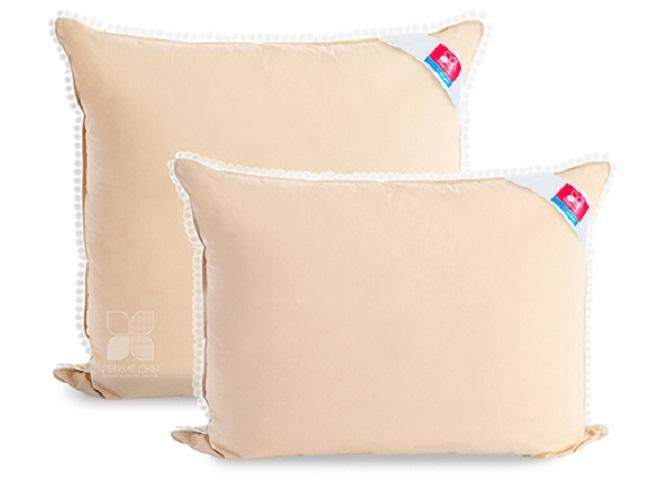 Подушка пуховая в батисте Легкие Сны ГАРМОНИЯ кремовая 50х68 упругая