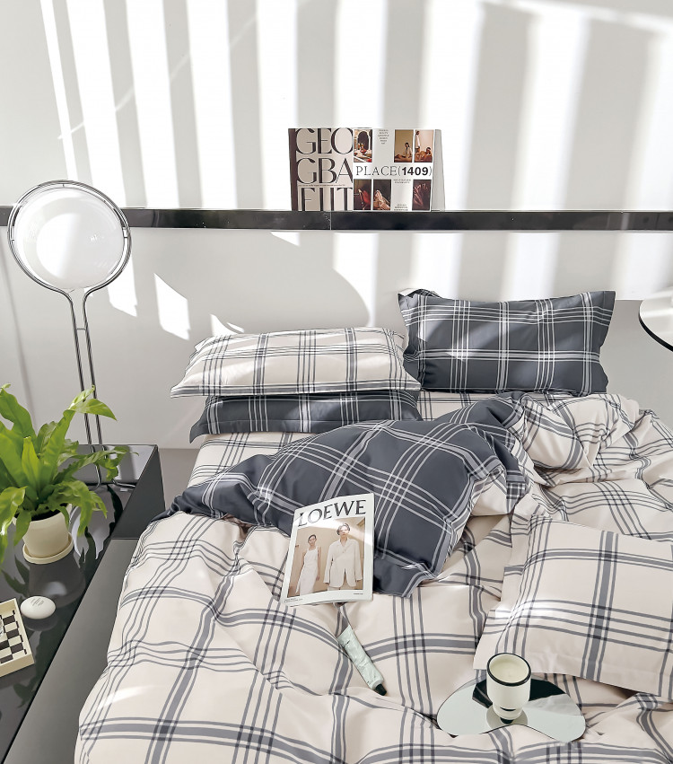 Постельное белье из твил-сатина в ПВХ TANGO юмари 50х70 (2шт) евро