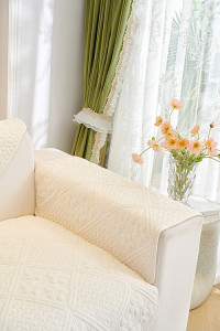 Накидка на подлокотники из велюра TANGO SOFA кремовая 70x90 (1шт)