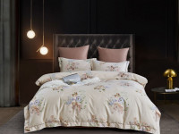 Постельное белье из египетского хлопка Premium ASABELLA Кофейная поляна 50х70 (1шт) и 70х70 (1шт) 1,5-спальное