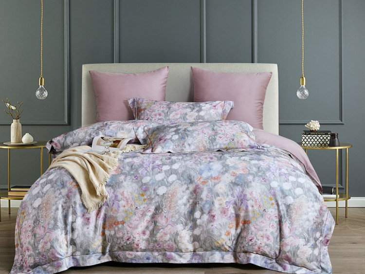 Постельное белье фланелевое из тенсела ASABELLA Сад в Живерни 50х70 (2шт), 70х70 (2шт) евро