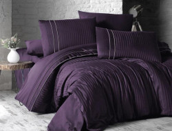Постельное белье из сатина де люкс KARVEN N044 STRIPE STYLE PURPLE 50х70 (2шт), 70х70 (2шт) евро
