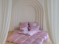 Постельное белье с простыней на резинке 180х200 GERMAN GRASS LILAC BRILLIANT GRASS 50х70 (2шт), 70х70 (2шт) евро