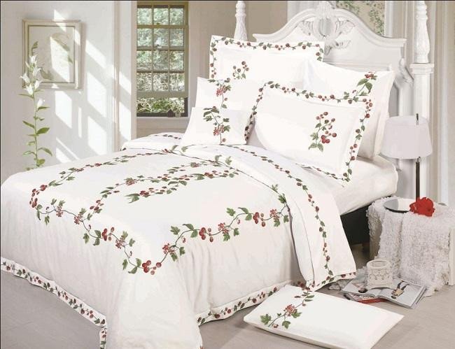 Постельное белье из египетского хлопка с вышивкой ASABELLA 595-4 50х70 (2шт) евро