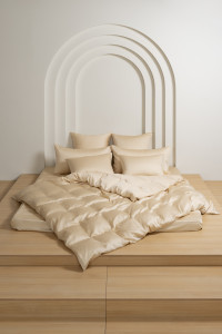 Постельное белье с простыней на резинке 180х200 GERMAN GRASS VANILLA BRILLIANT GRASS 50х70 (2шт) евро