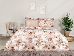 Постельное белье из люкс-сатина DELUX VESTA бежевое евро