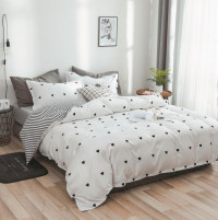 Постельное белье из микросатина TANGO сердечки на белом 70х70 (2шт) семейное